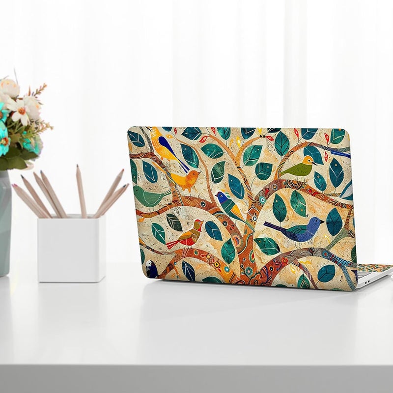 Lauspuck 12.1 13 13.3 14 15.4 15.6 Inches Laptop Skin Sticker Decal Universal Netbook Skin Sticker Reusable Notebook Art Decal Protector Cover, Colorful Tree Bird - Image 5